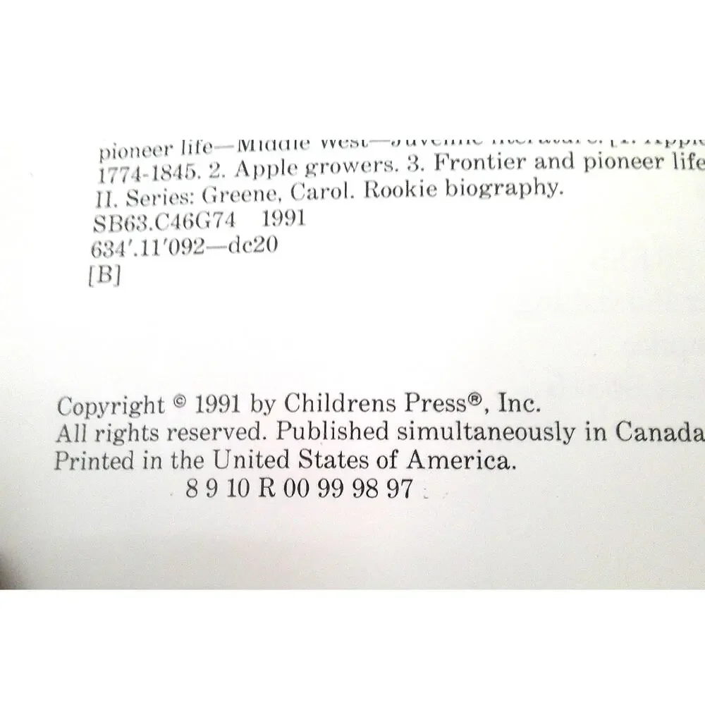 John Chapman's book-Story of Johnny Appleseed‎